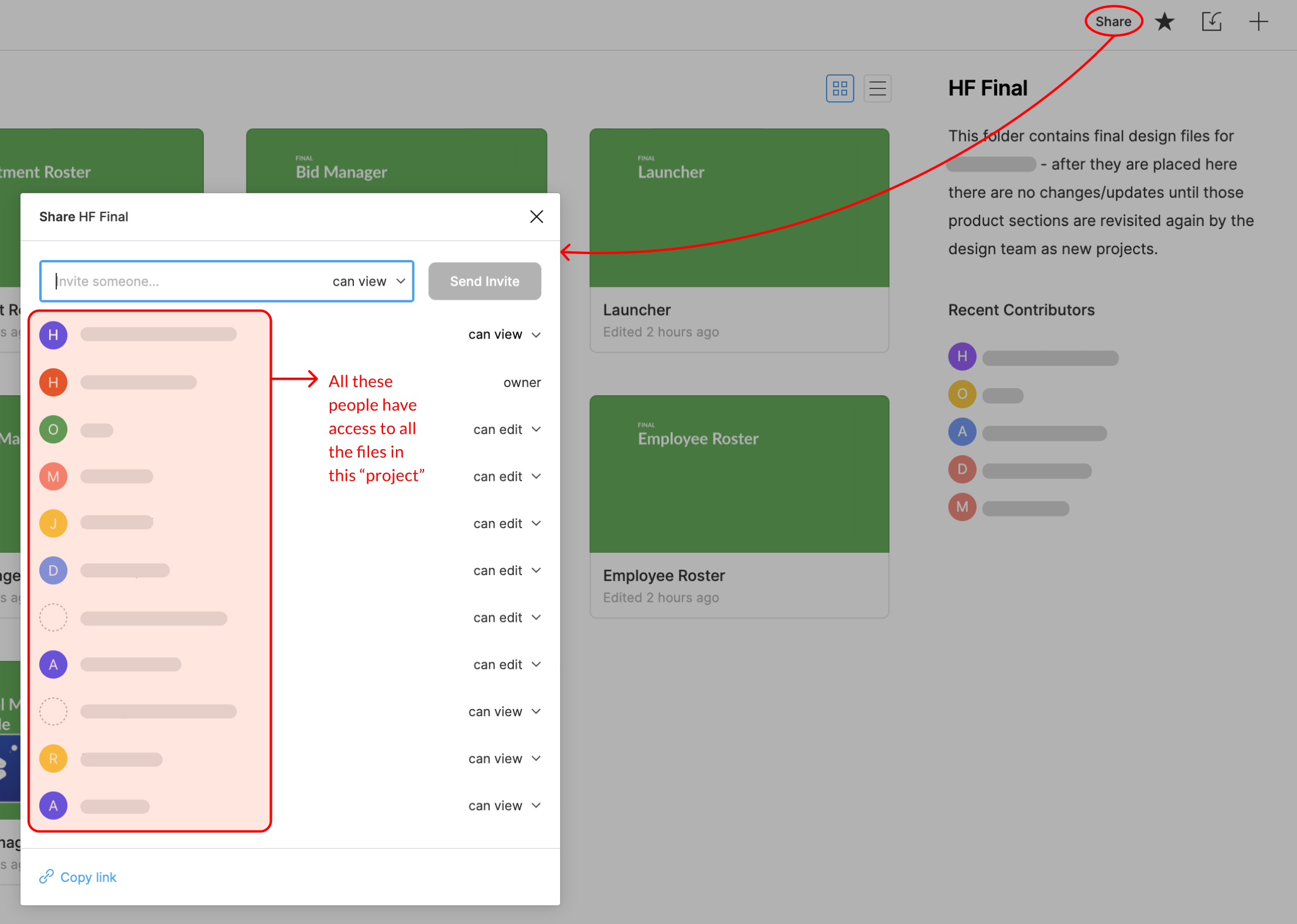 Figma: Sharing projects with people